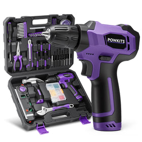 Powkits 8V cordless drill with built-in LED for precise drilling in dim areas.
