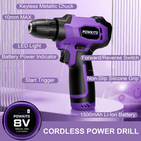 Powkits laser level included for accurate alignment in shelves and mounts.