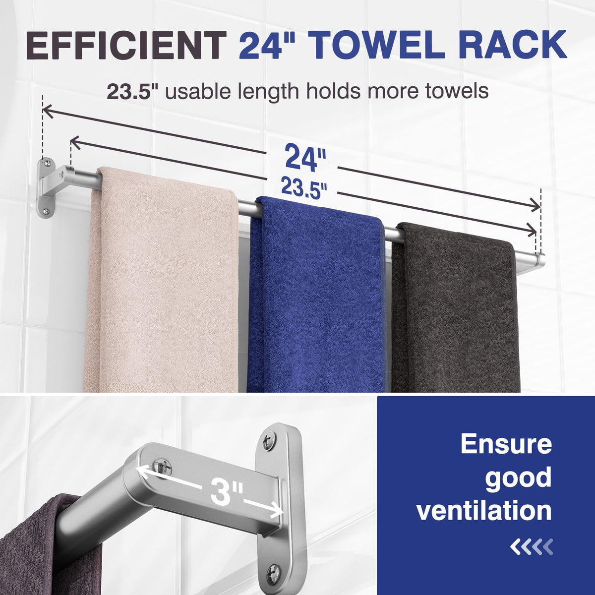 Powools bathroom rack assembly enables quick setup with included hardware
