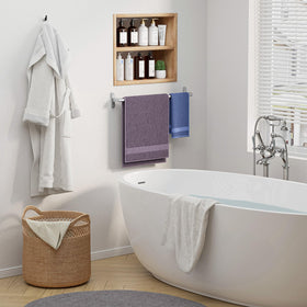 Powools brushed nickel rack adds modern decor and practical storage
