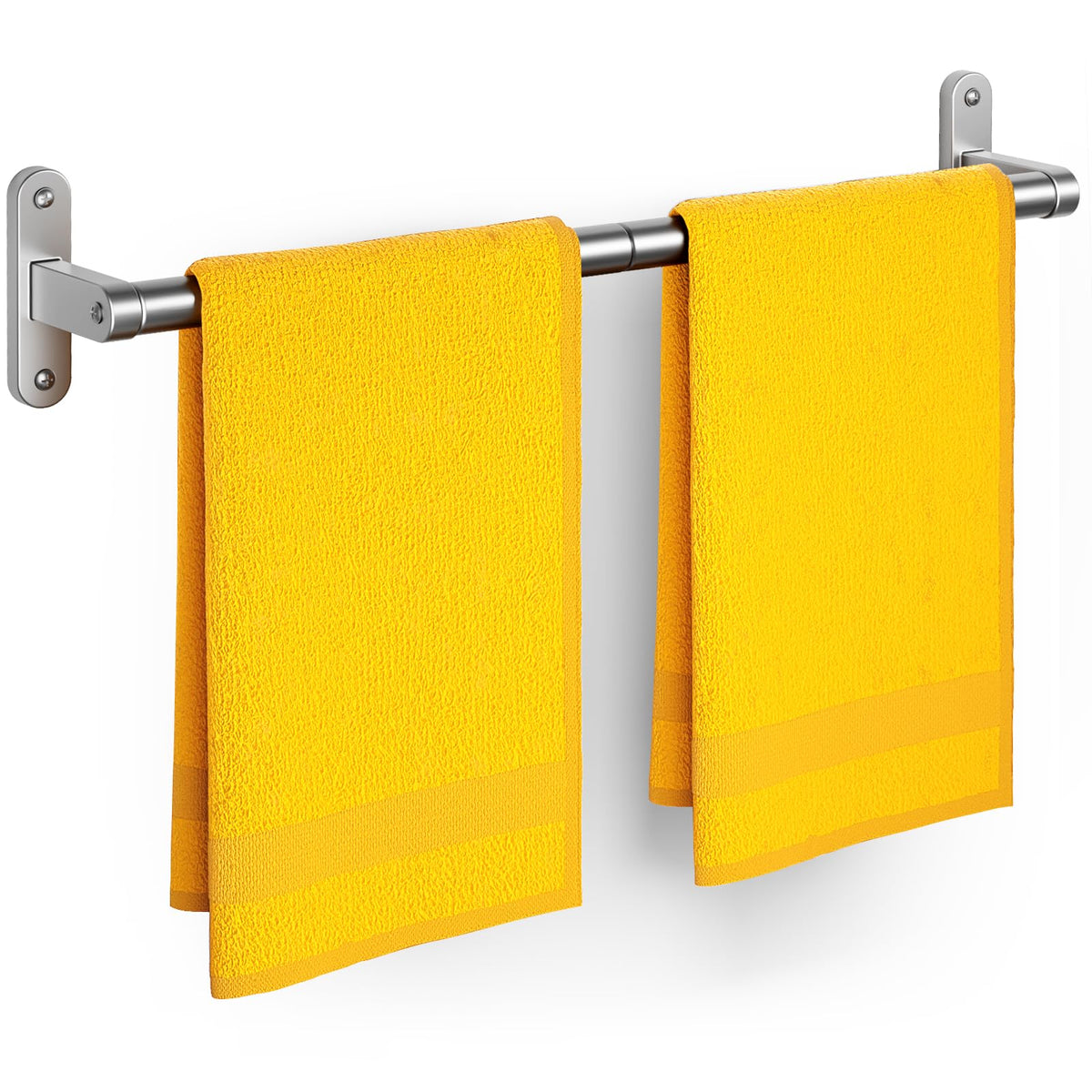 Powools brushed nickel towel rack wall mount for easy towel access