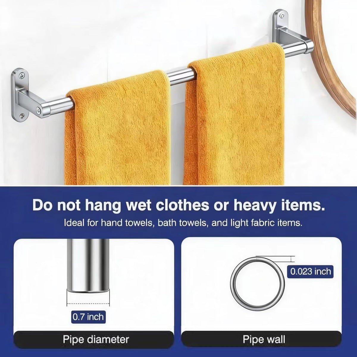 Powools brushed nickel towel bar resists daily wear for long term use
