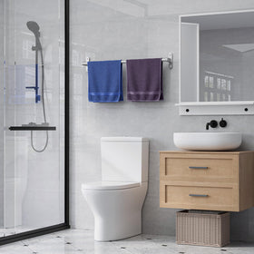 Powools towel rack smooth finish cleans easily and resists snagging