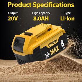 LED power indicator on PowQualliane battery for at-a-glance charge level