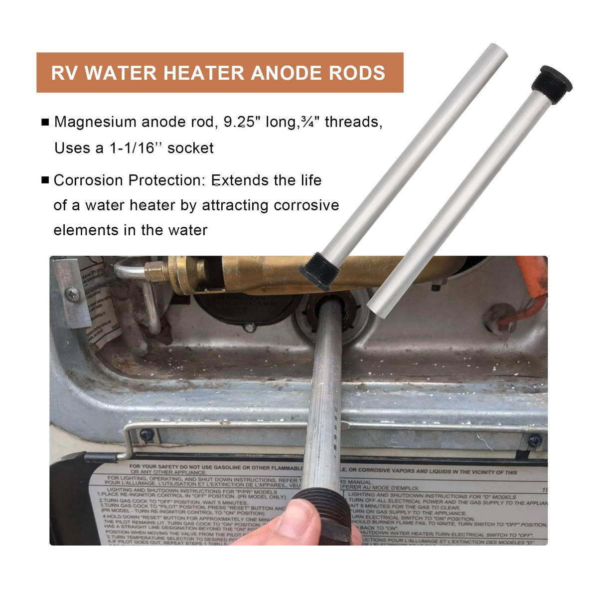 Powswopx Suburban-compatible anode rod for RV water heaters