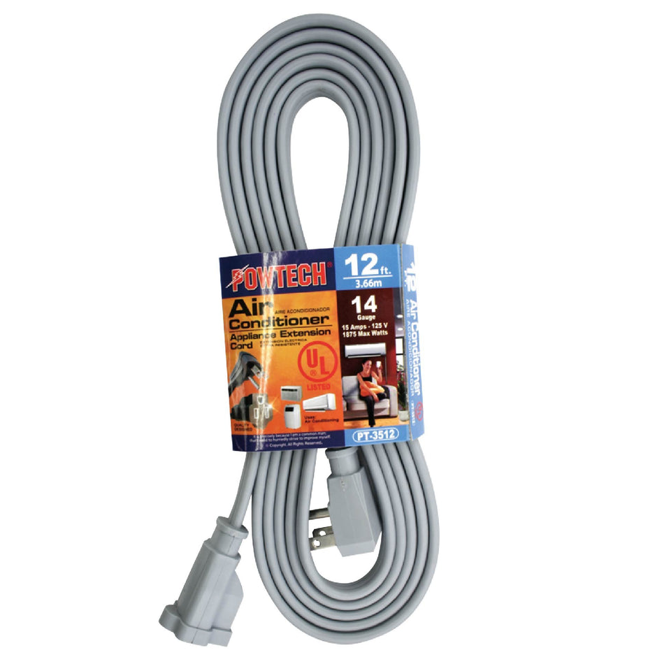 Powtech heavy-duty 12 ft appliance extension cord for safe, reliable power to large appliances