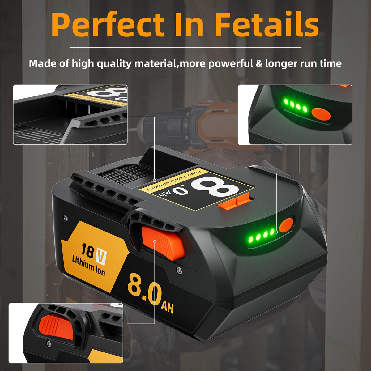 POWTREE 144Wh indicator panel suggesting strong capacity