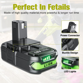 PowTree 4000mAh Ryobi P105 battery delivering reliable energy for DIY projects