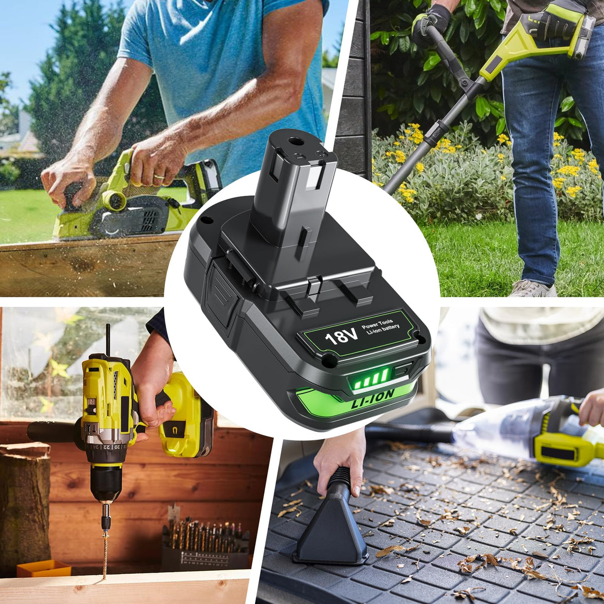 PowTree 4000mAh Ryobi P109 battery with safety protections and steady power