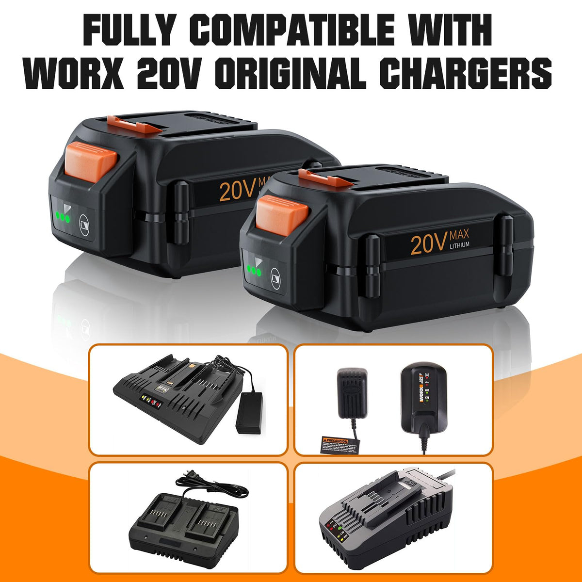 Powtree 8000mAh 20V battery includes safety protections against overload and short circuits.