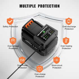 POWTREE battery compatible with Black & Decker tools for versatile use.