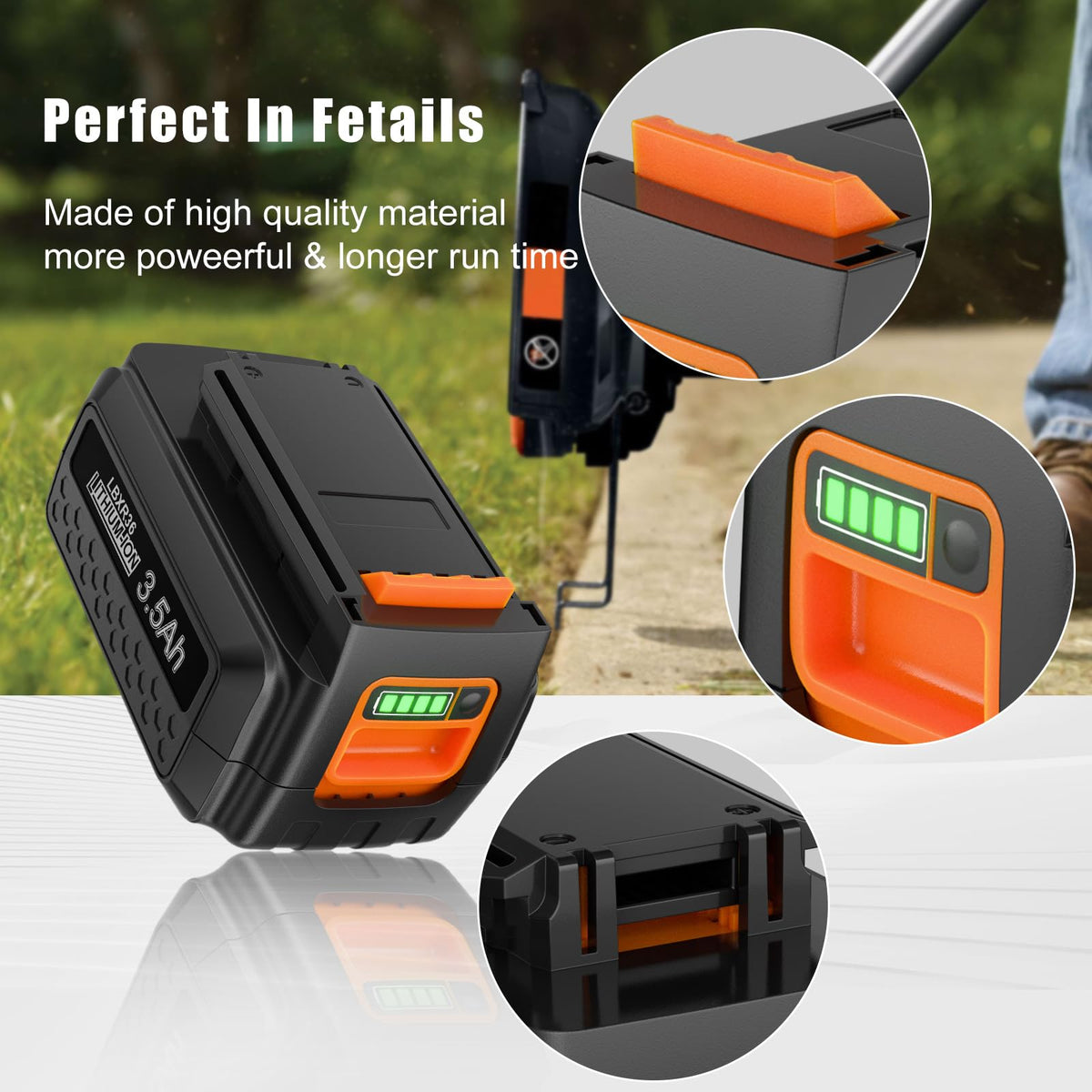 POWTREE safety certifications CE FCC RoHS on the 40V battery set.