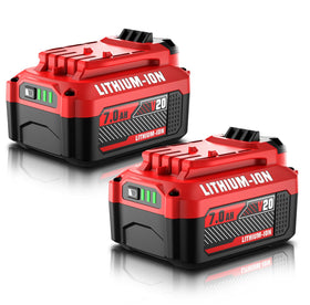 Powtree Upgrade 2-Pack 7.0Ah cmcb204 front view showing two replacement batteries