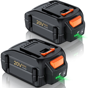 Powtree upgraded 8000mAh 20V battery in use powering Worx tools for extended runtime.