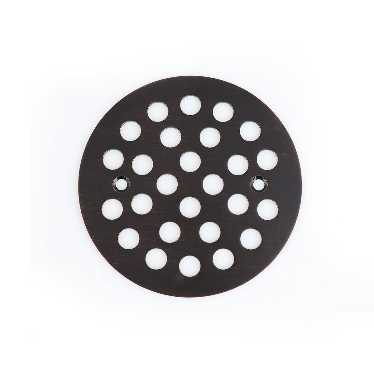 Poyde round drain cover in oil rubbed bronze for high-flow drainage