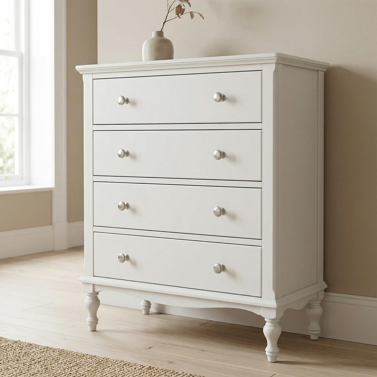 POZEAN brushed nickel knob close-up shows smooth brushed finish and easy cleaning.