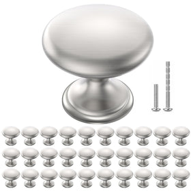 POZEAN brushed nickel knob pack front view for cohesive kitchen hardware.
