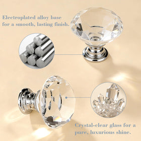 POZEAN crystal-knob-closeup reveals clear glass sparkle.