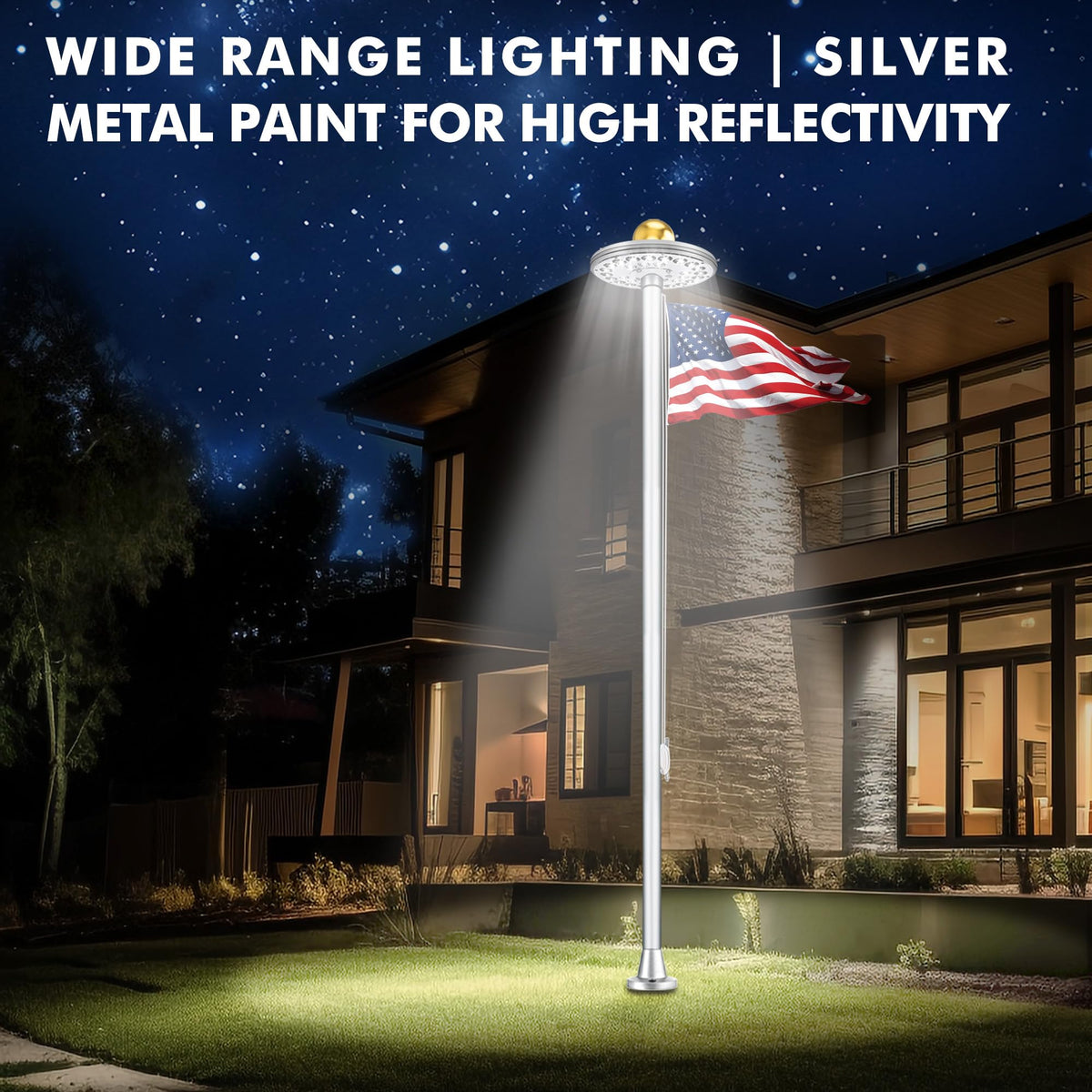 PPQ waterproof flag light withstands rain for reliable outdoor use