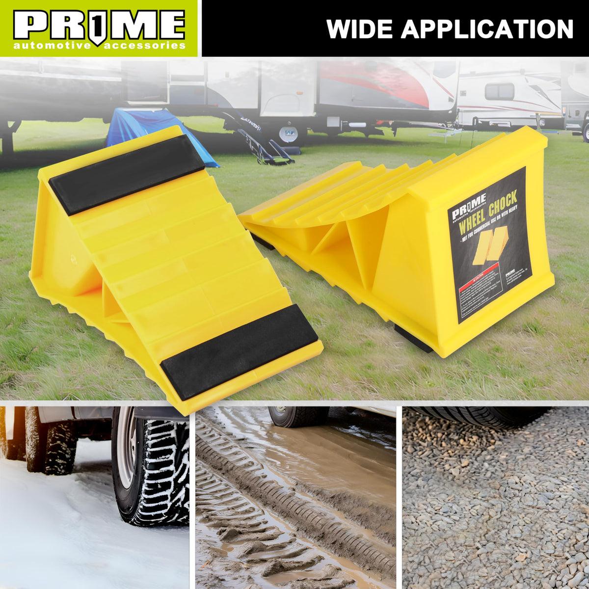 PR1ME wheel chocks are lightweight for simple transport.