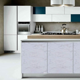 PracticalWs Marble Paper applied on a cabinet demonstrating quick renovation