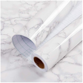 PracticalWs Marble Paper Roll wide application area showing large surface coverage for cabinets and counters