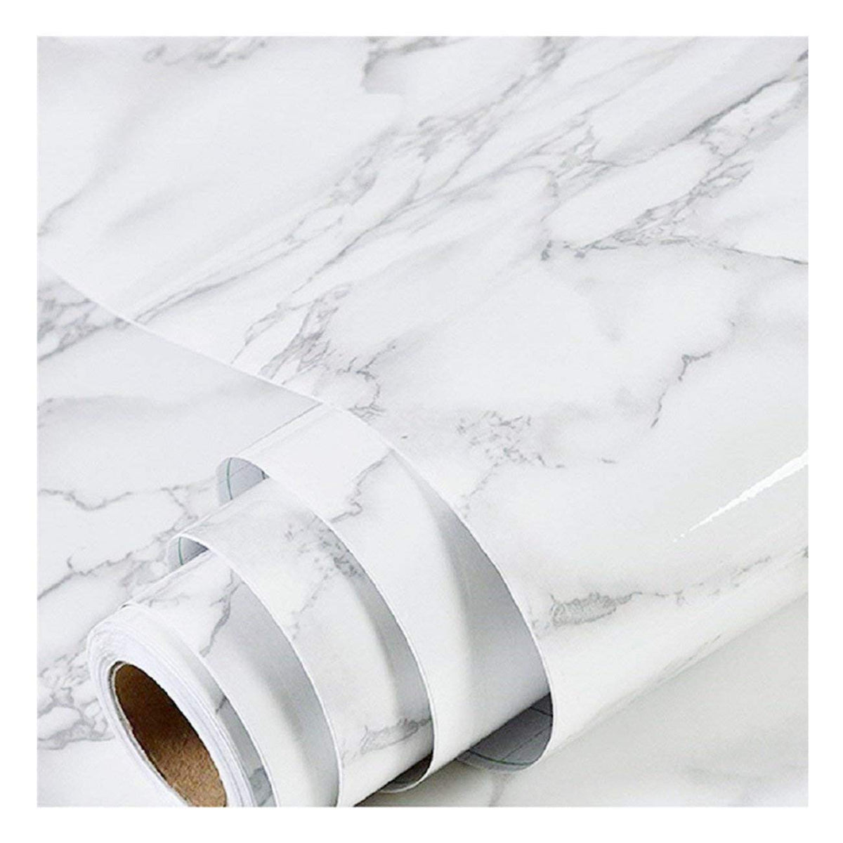 practicalWs Marble Wallpaper application shows easy self-adhesive setup.
