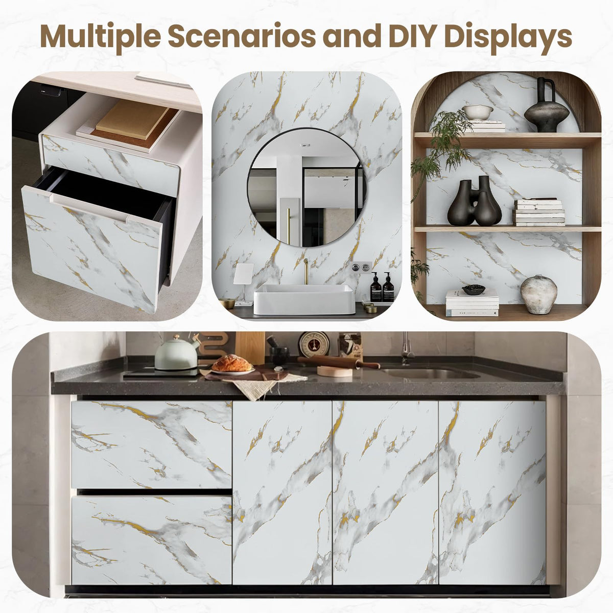 practicalWs marble wallpaper in a full room setup