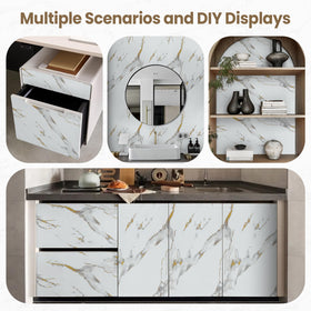 practicalWs marble wallpaper in a full room setup
