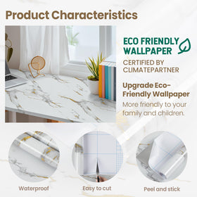 practicalWs peel-and-stick marble wallpaper ideal for quick kitchen updates