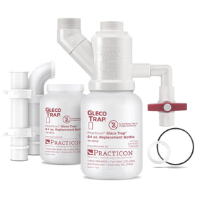 Practicon Gleco Trap System bottle view shows waste level for easy monitoring