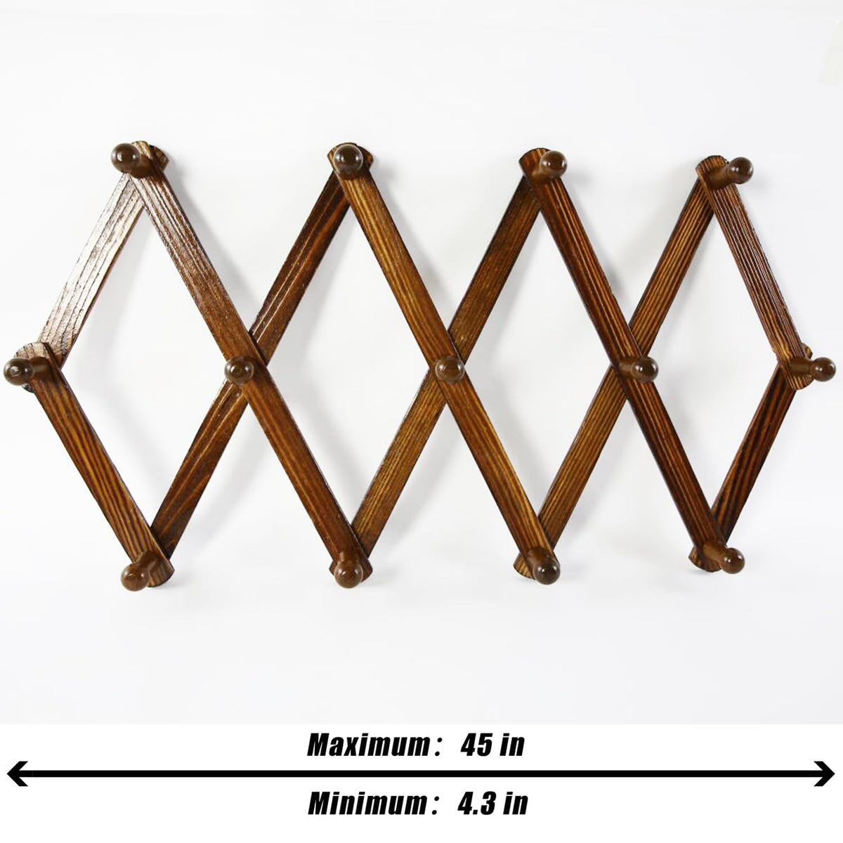 Prairie Star expandable coat rack accordion style woodgrain fits entryways and closets.