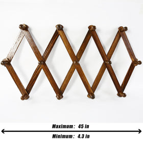 Prairie Star expandable coat rack accordion style woodgrain fits entryways and closets.