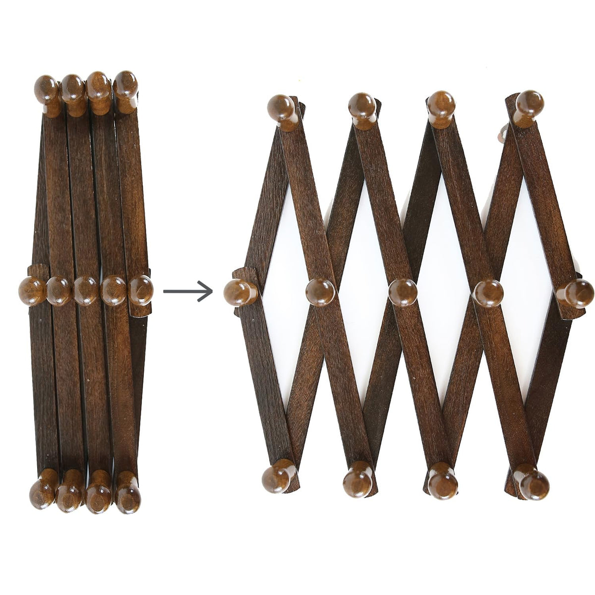 Prairie Star 13 pegs provide versatile storage for coats, towels, jewelry, and bags.