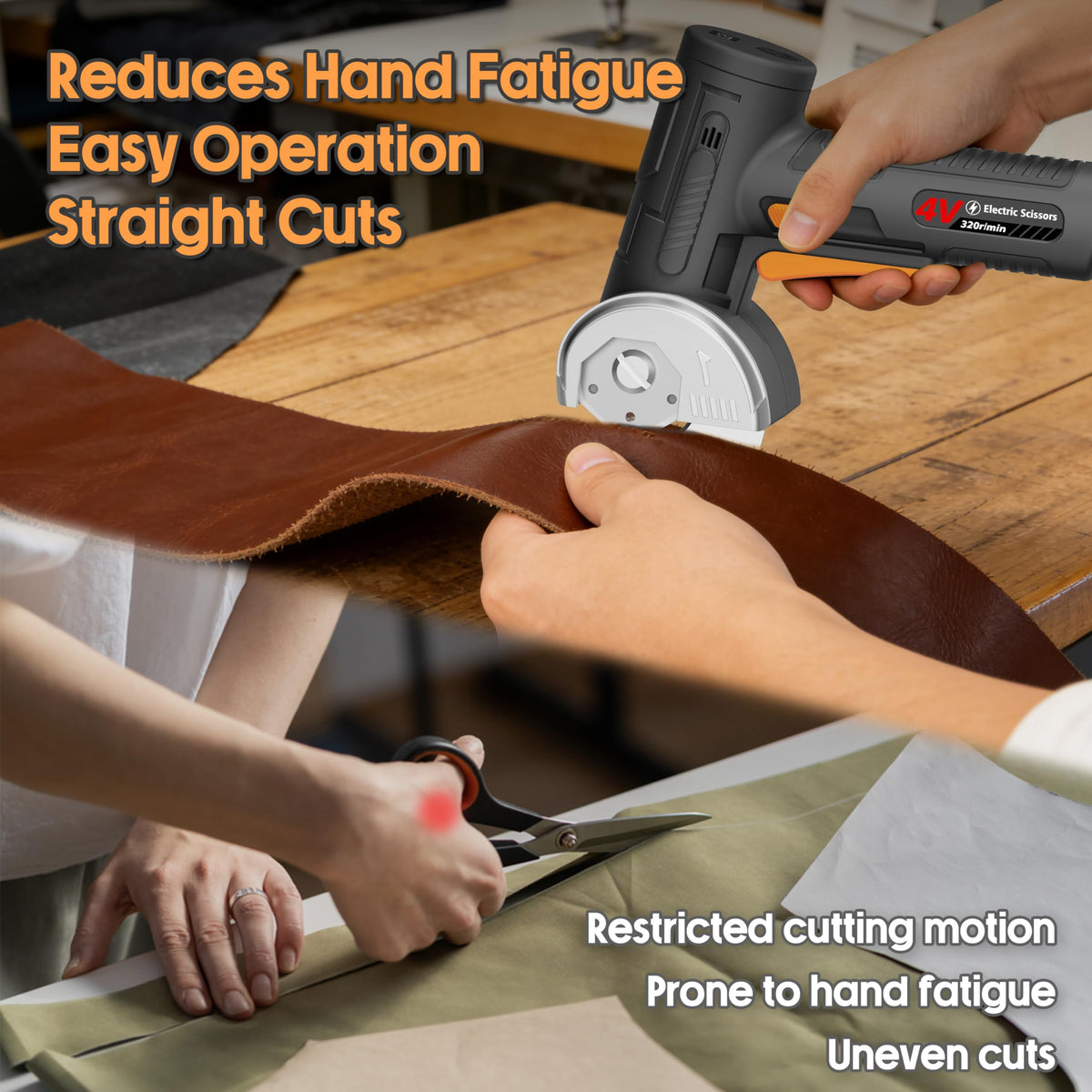 Pratuor ergonomic non-slip grip reduces wrist fatigue during extended cuts.