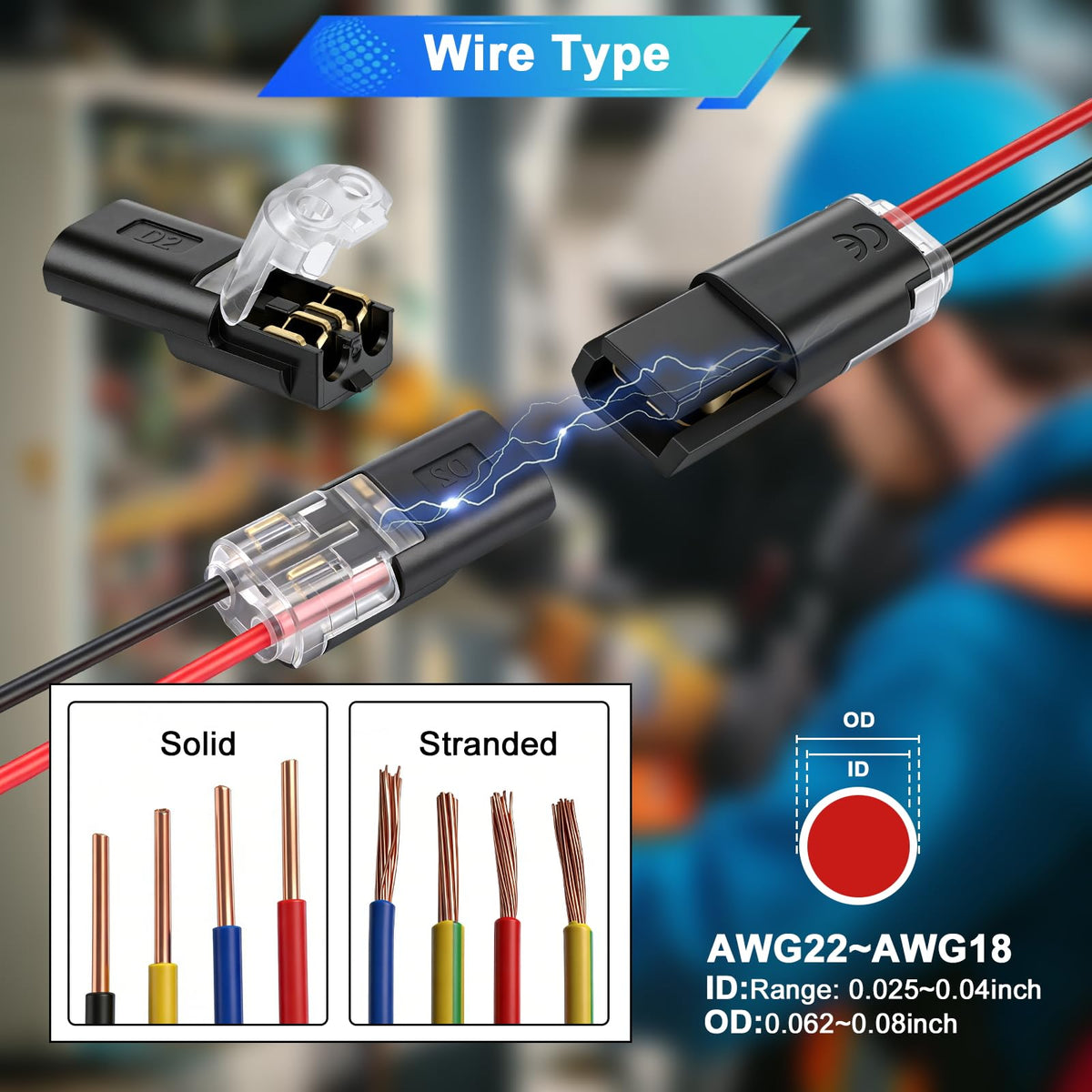 PRECIHW 22-18 AWG insertion enables easy wiring for LED strips and small electronics.
