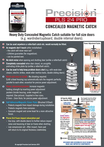 Precision Lock PLS 24 PRO install kit includes packers and magnets.