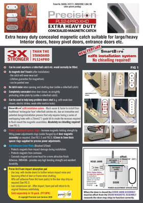 PLS24PROXHD concealed magnetic catch close-up showing slim profile