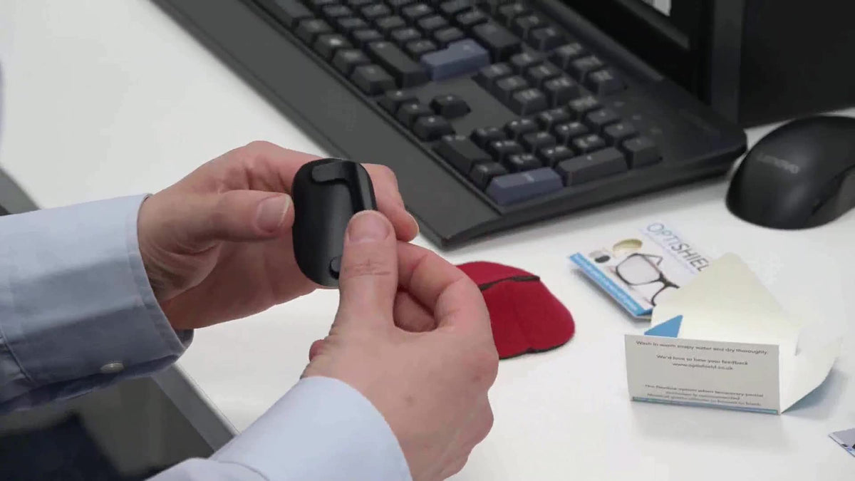Precision Vision Optishield enhances patient comfort during testing with flexible design