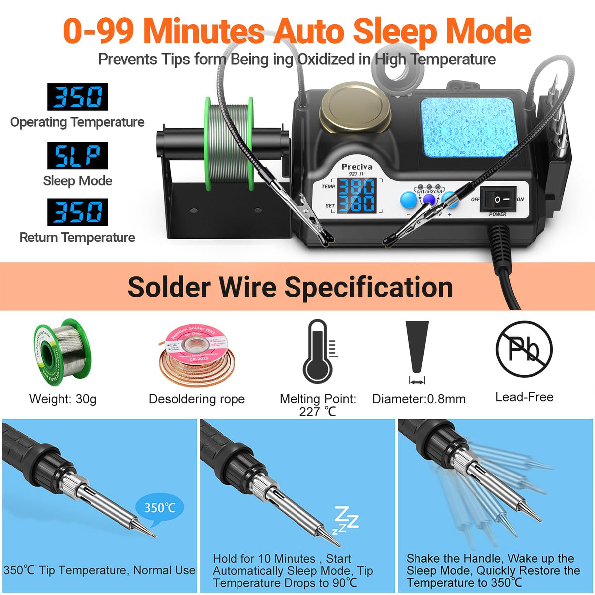 Preciva 927 IV includes two helping hands for stability
