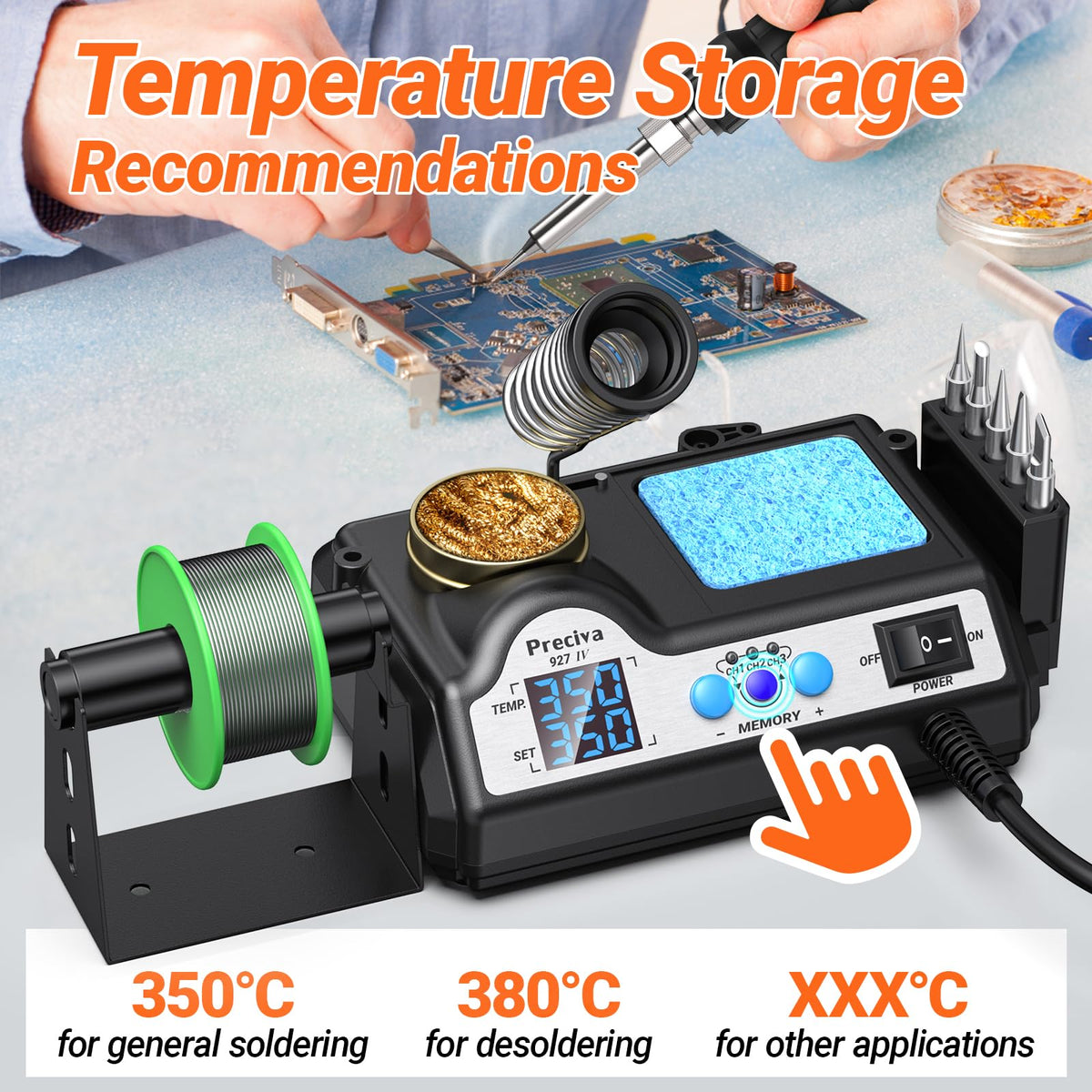 Preciva 927 IV auto sleep mode preserves energy and tip life