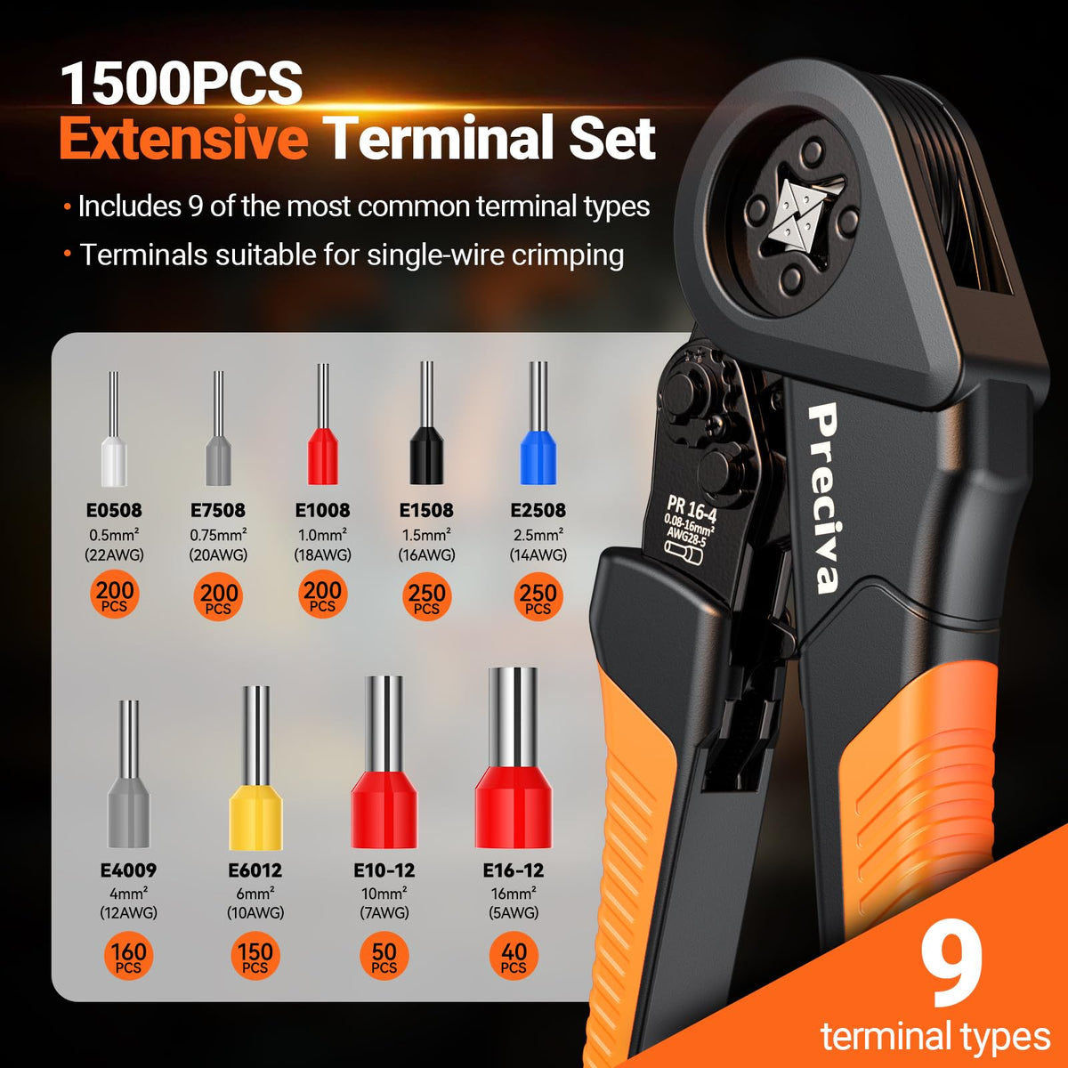 Preciva bow-shaped handle reduces hand fatigue during crimping