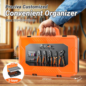 Preciva compact double-layer storage case keeps tools organized on-the-go.