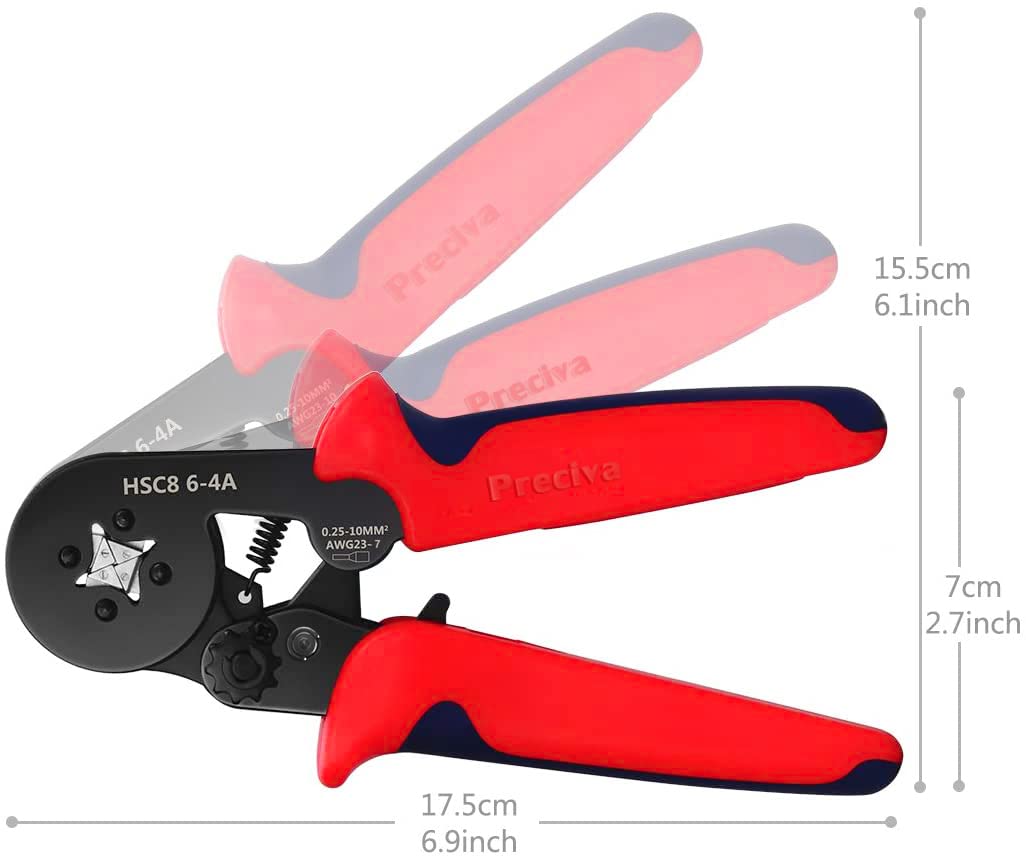 Preciva ergonomic handle crimping tool with non-slip grip in use