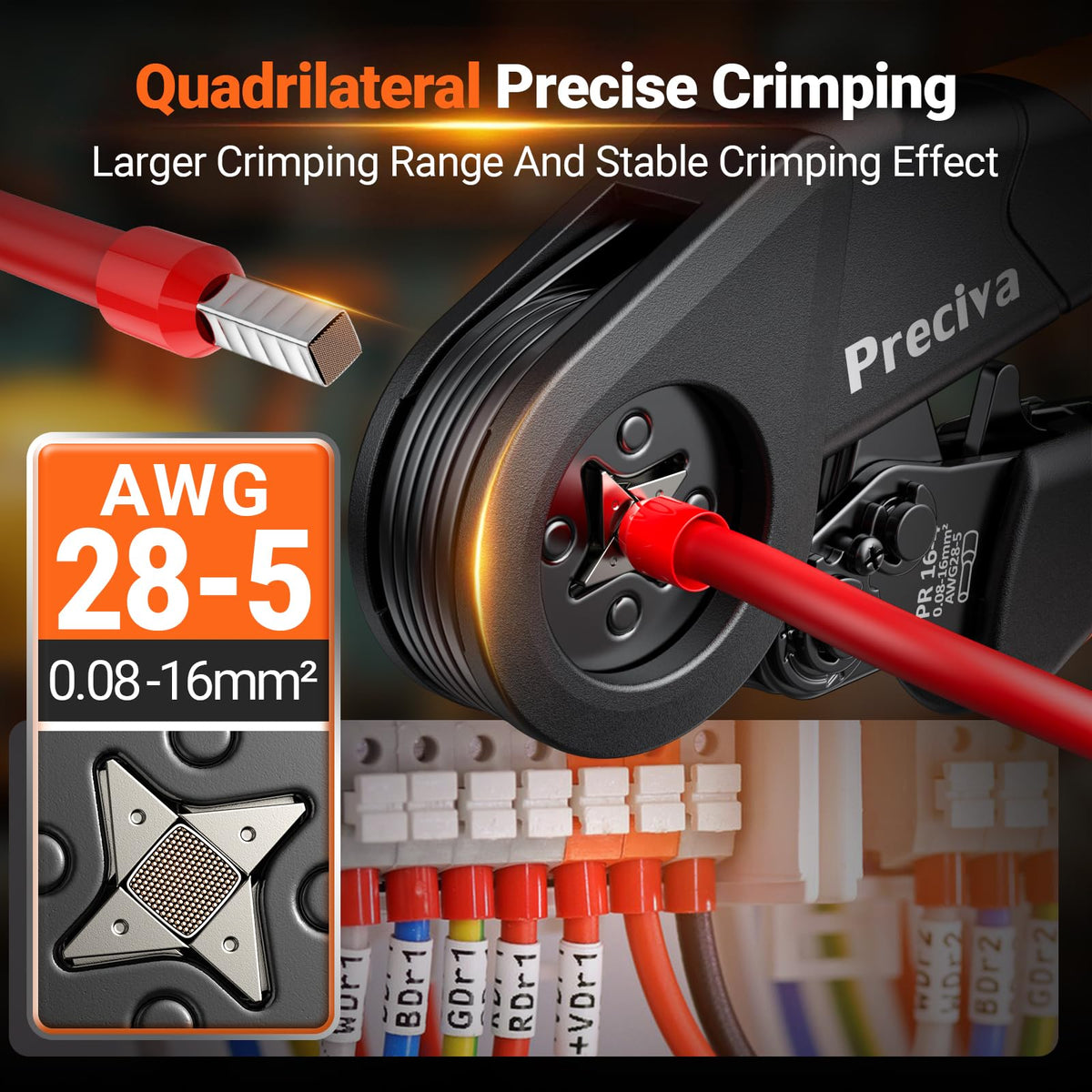 Preciva ferrule connectors included for quick, reliable terminations