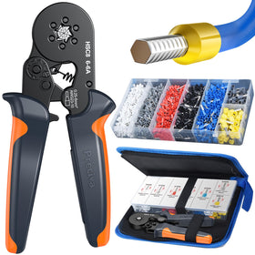 Preciva ferrule crimping tool kit with 1900 ferrules for secure electrical connections.
