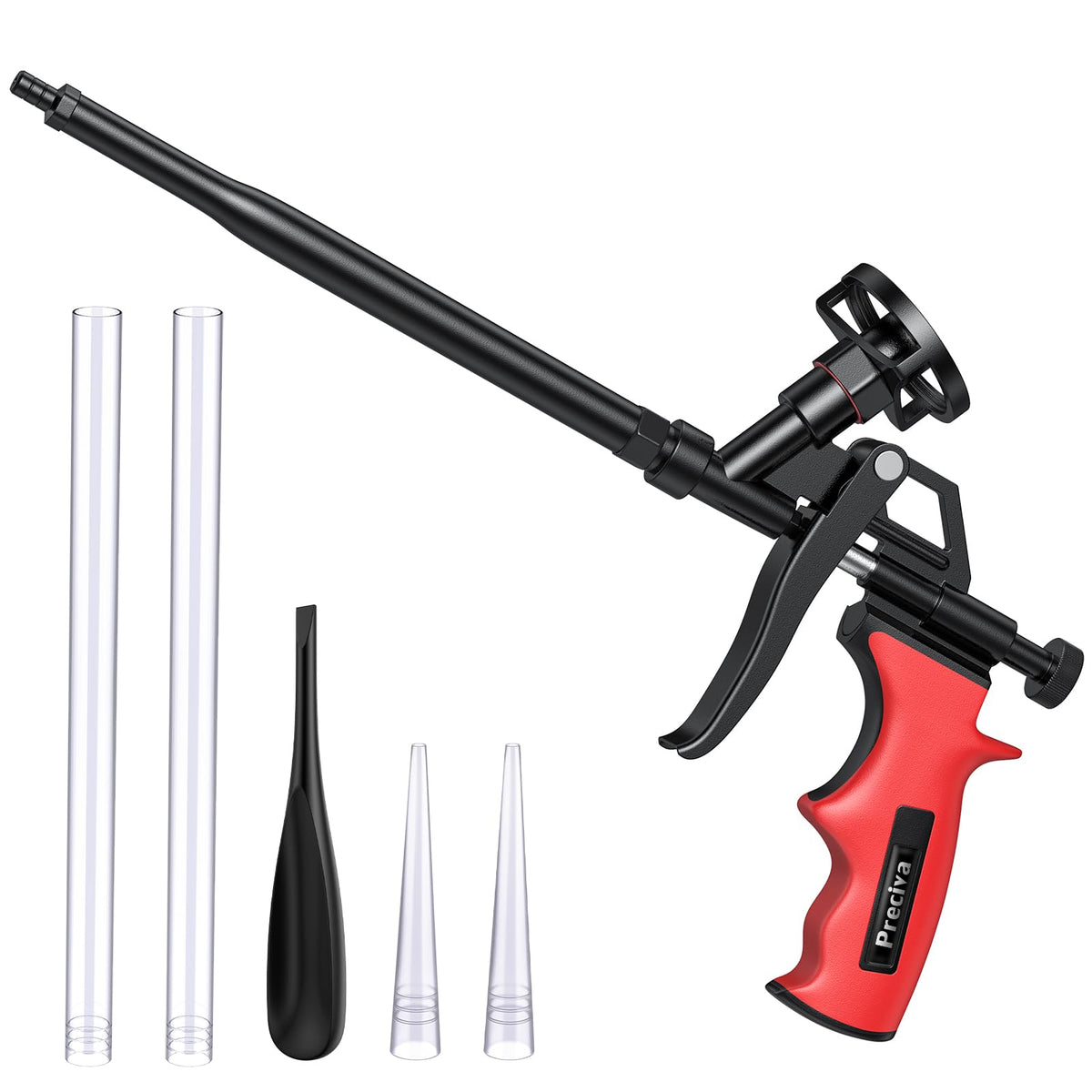 Preciva foam gun body with non-stick surface for easy cleaning.