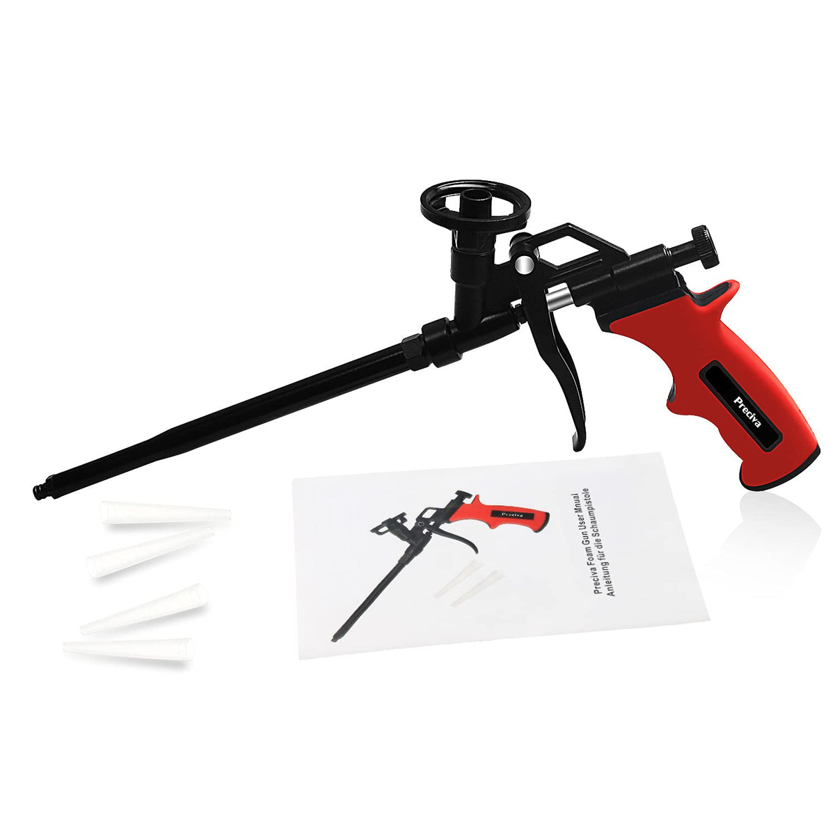 Preciva foam gun compatibility notice clarifies container limitations.