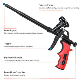 Preciva foam gun high expansion nozzle enhances insulation performance.