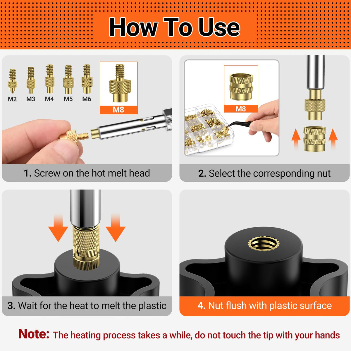 Easy heat-set insert installation demonstration with Preciva